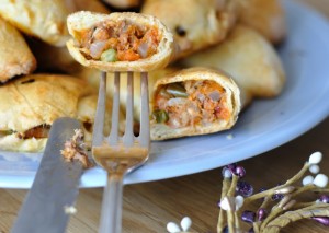 Pierożki krucho-drożdżowe z wytrawnym nadzieniem