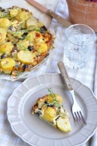 Ziemniaczana zapiekanka z grzybami leśnymi