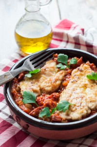 Kurczak na sosie pomidorowym z chorizo