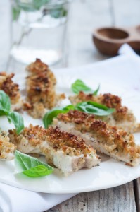 Kurczak z bazyliowo-parmezanową kruszonką