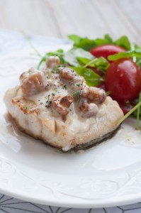 Polędwiczki dorsza z kurkami