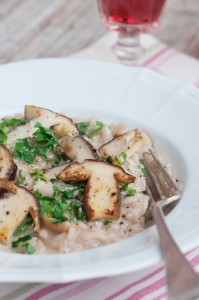 Risotto z prawdziwkami i różowym winem