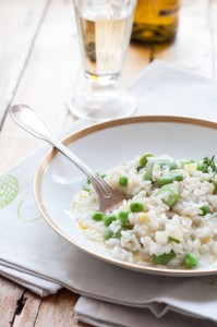 Risotto z bobem i groszkiem