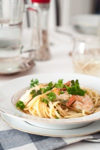 Prosty makaron z krewetkami