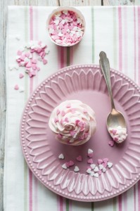 Waniliowe babeczki z kremem- na walentynki