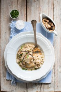 Kaszotto z pęczaku z grzybami